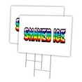 thumbnail image 1 of SHAVED ICE 2 Pack Of 12" x 16" Yard Sign & Stake | Advertise Your Business | Stake Included Image On Front Only | Made in The USA, 1 of 3