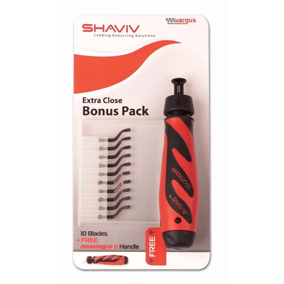 SHAVIV 29249 Bonus Pack Deburring Tool Kit for Extra Close Work with Mango IIB Handle (11 Pieces)