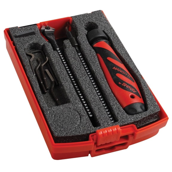 SHAVIV 90108 Deburring and Sheet Cleaning Tool Kit with Mango II Handle (10 Pieces in Case)