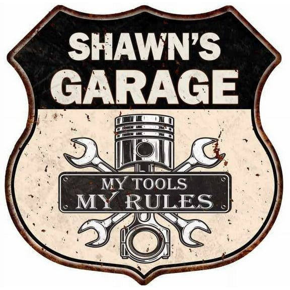 SHAWN'S Garage My Tools My Rules Sign 12x12 Metal Sign 211110024095