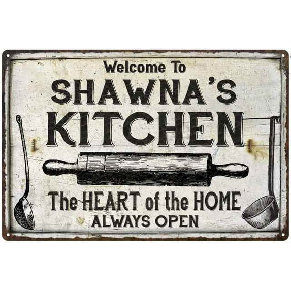 SHAWNA'S Kitchen Farmhouse Sign 8 x 12 Matte Finish Metal 108120033493