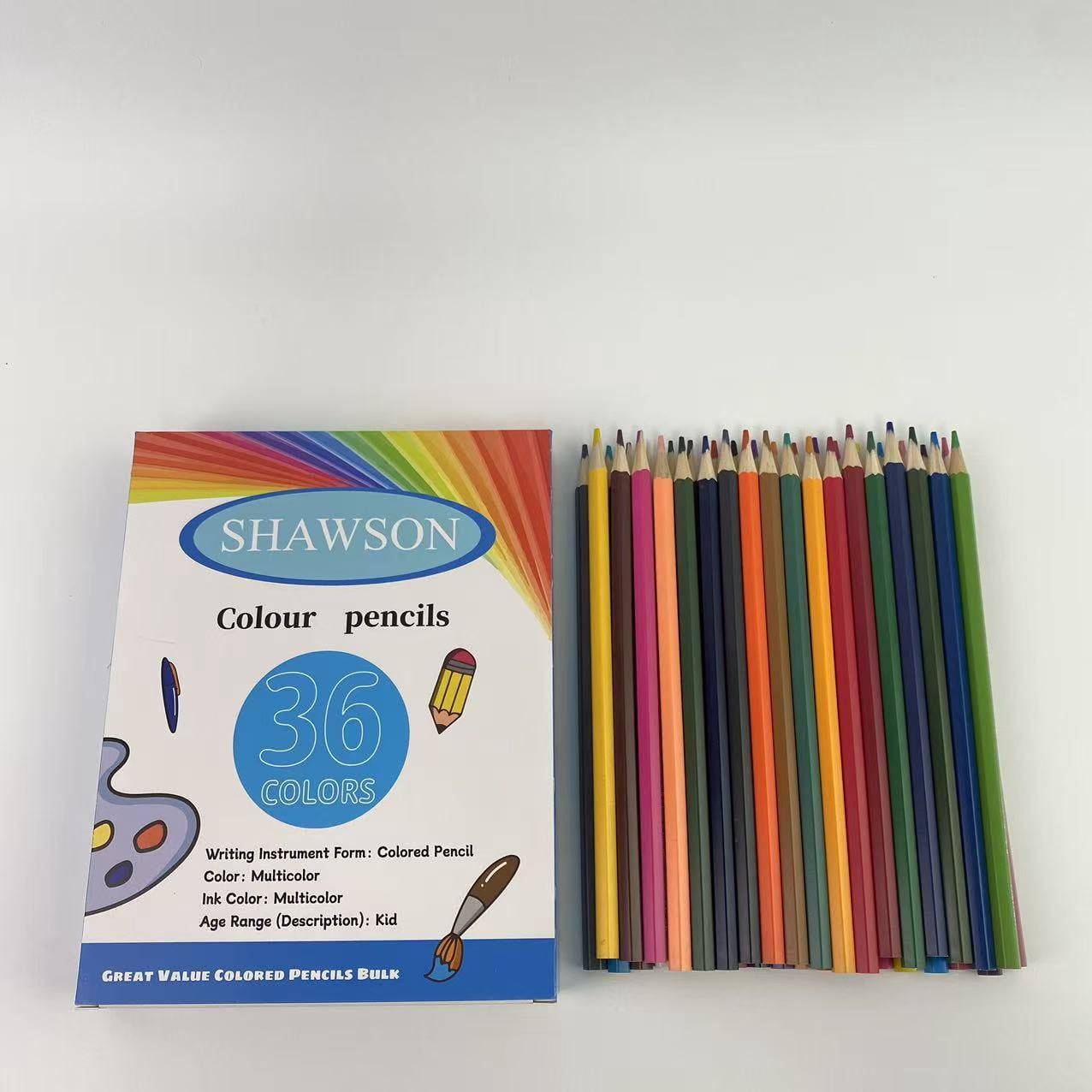 SHAWSON Colour pencils,36 Count Colored Pencils, Sharp colored pencils, loose learning supplies for teachers