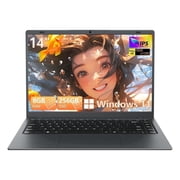 SHBIV 14" Windows 11 Laptop, 8GB RAM 256GB SSD, Intel 6500Y with 2 Cores, FHD IPS, Type-C PD, 1080p Laptop for School &amp; Home Office (Gray)