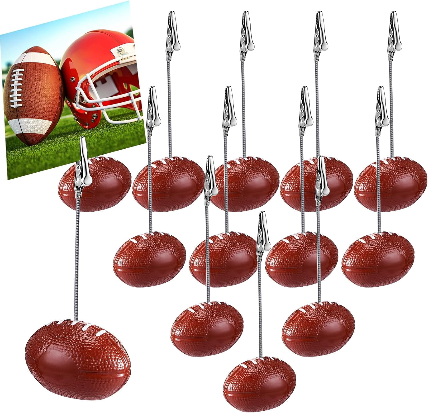 ‎SHBOTO 12 Pcs Resin Sports Ball Base Memo Clips with Alligator Wire ...