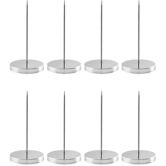 SHBOTO Desk Receipt Holder, 4 Pack Spike Stick Receipts Check Bill Fork Restaurant Check Spindle, Straight Rod Paper Holder, 5.5inch, Black