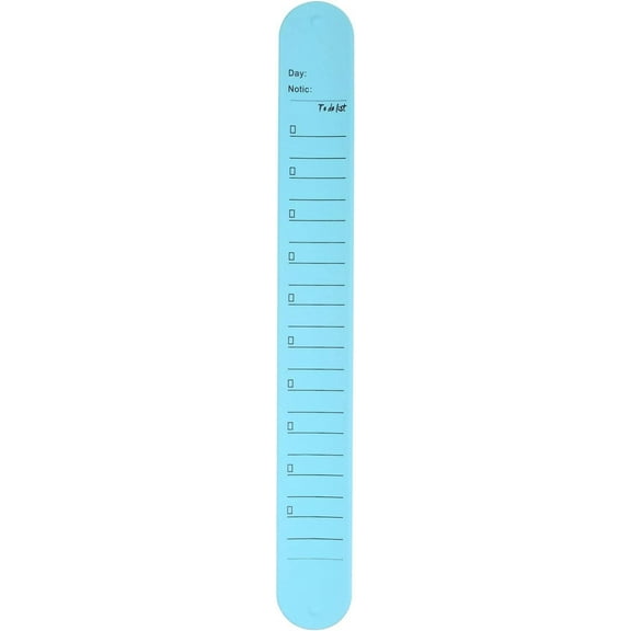 SHBOTO Silicone Memo Wrist Band 9.37" x 1.14" 20cm 8 Inch Measure Ruler Waterproof Reusable Slap Bracelets Writable Erasable Wearable Strap Line Block Wristbands for Daily Life, Blue