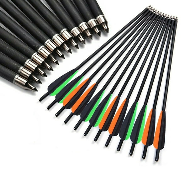 SHCKE 12 Pack 20" Carbon Crossbow Bolts Hunting Arrows Kits for Outdoor Hunting