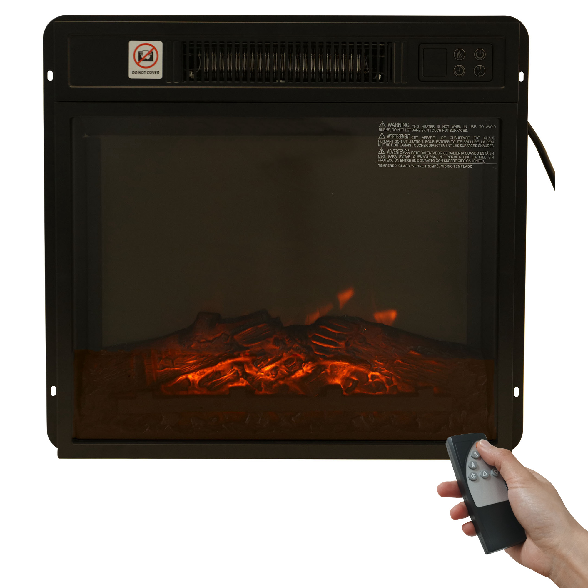 SHCKE 18/23 inch Electric Fireplace Inserts Adjustable Flame Brightness