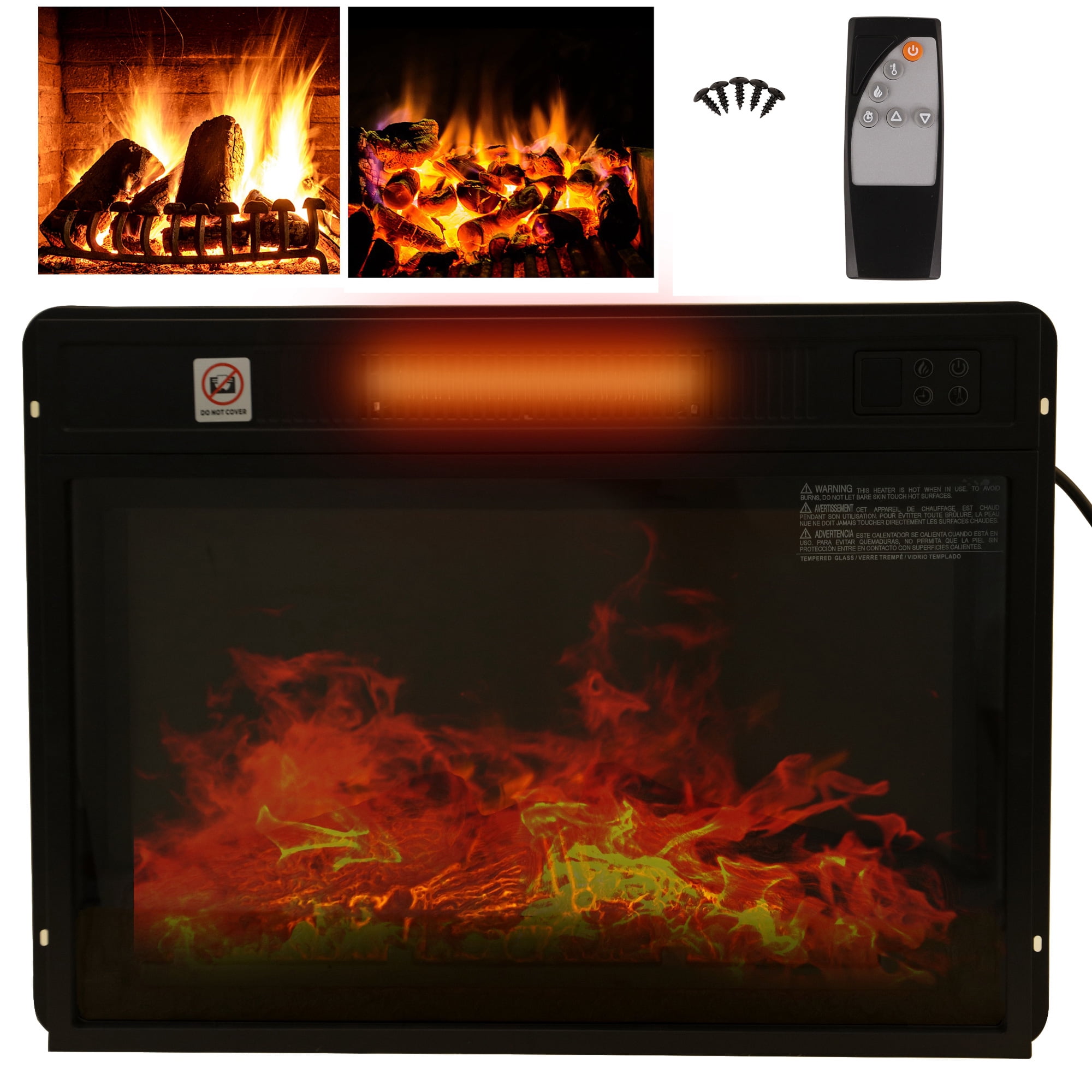 SHCKE 18/23 inch Electric Fireplace Inserts Adjustable Flame Brightness