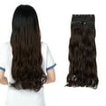 thumbnail image 1 of SHCKE 18" 3Pcs Clip in Hair Extensions Fluffy Wavy Curly Hair Extensions Synthetic Fiber Clip On Hair Extensions for Women Medium Brown, 1 of 5