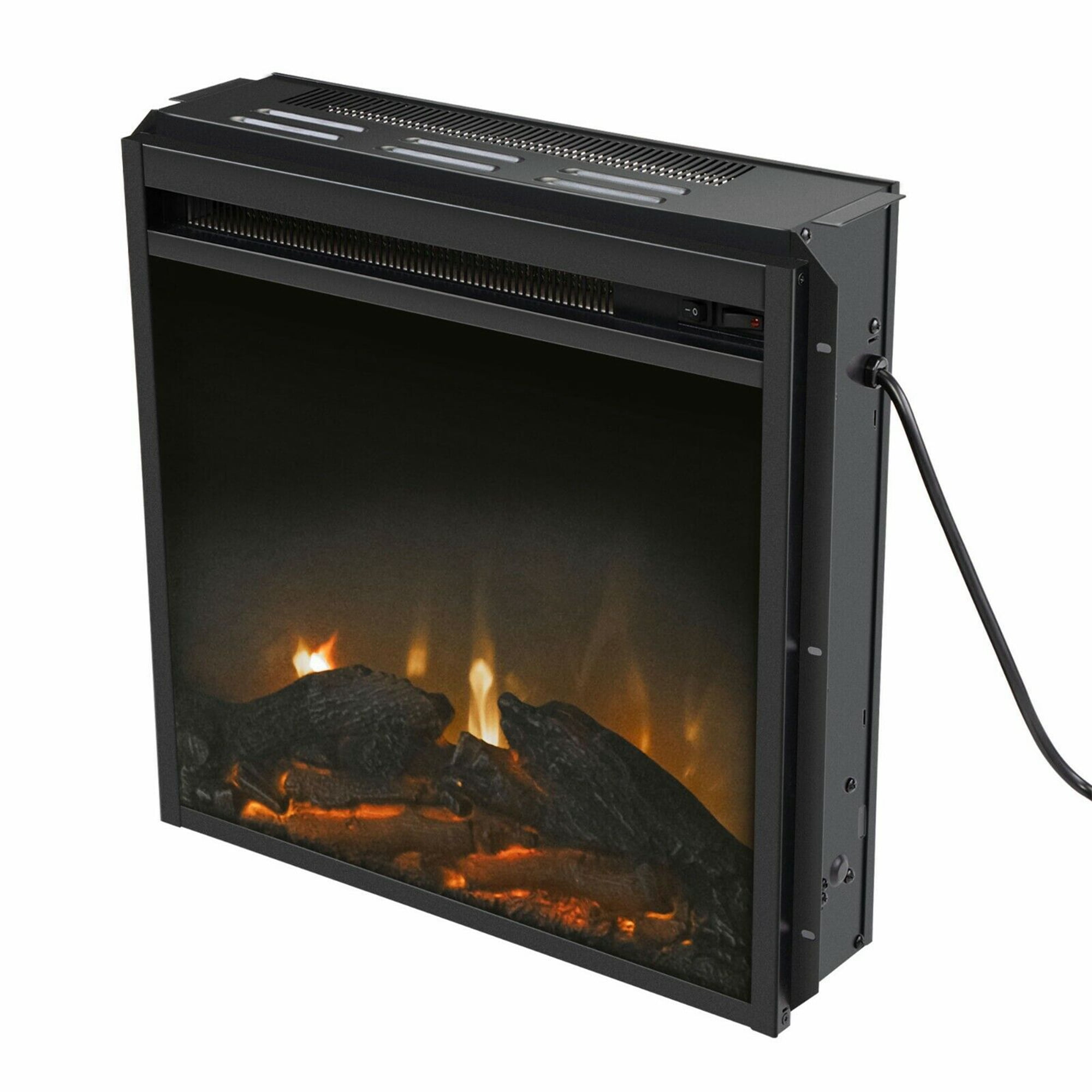 SHCKE 18" Electric Fireplace Insert Space Heater 3D Realistic Flame