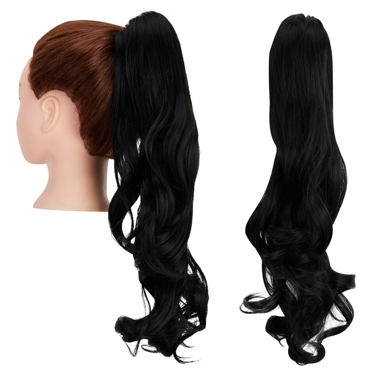 SHCKE 18 Inch Curly Wavy Ponytail Extension Claw Clip in  display picture 2