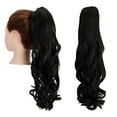 thumbnail image 1 of SHCKE 18" Ponytail Hair Extensions Claw Clip Ponytail Hairpiece Wavy Curly Hair Extension Synthetic Ponytail for Women Natural Black, 1 of 5