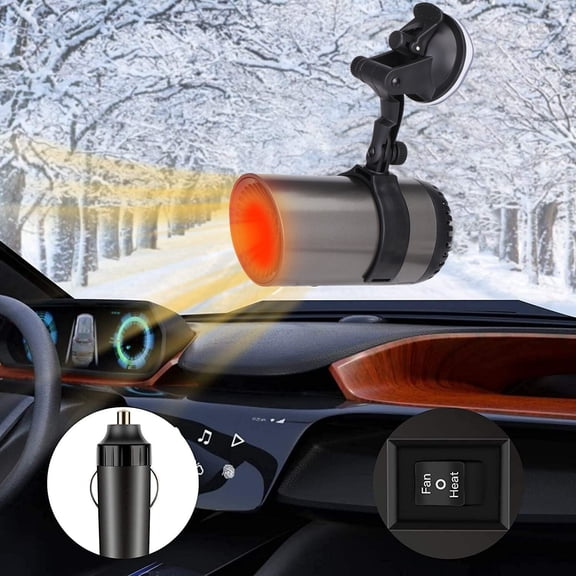 SHCKE 2 in 1 Car Heating Cooling Fan Car Fan Windshield Defroster Car Heating Cooling Fan Defroster Demister Plug in Automobile Windscreen Fan 12V
