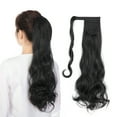 thumbnail image 1 of SHCKE 20" 22" Ponytail Extension Straight Curly Wrap Around Ponytail Extensions Synthetic Fiber Hair Extension Dark Black Hairpiece for Women, 1 of 4