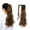 thumbnail image 1 of SHCKE 20" 22" Ponytail Extension Straight Curly Wrap Around Ponytail Extensions Synthetic Fiber Hair Extension Light Chestnut Brown Hairpiece for Women, 1 of 4