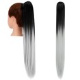 thumbnail image 1 of SHCKE 21'' Straight Ponytail Hair Extension Claw Clip Ponytail Extension Synthetic Fiber Ponytail Hairpiece for Girl Lady Women Black To Silver Grey, 1 of 5