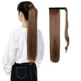 thumbnail image 1 of SHCKE 24 Inch Straight Ponytail Extension 18 Inch Clip in Curly Ponytail Extension Wrap Around Ponytail Extension Synthetic Hairpieces for Women, 1 of 4