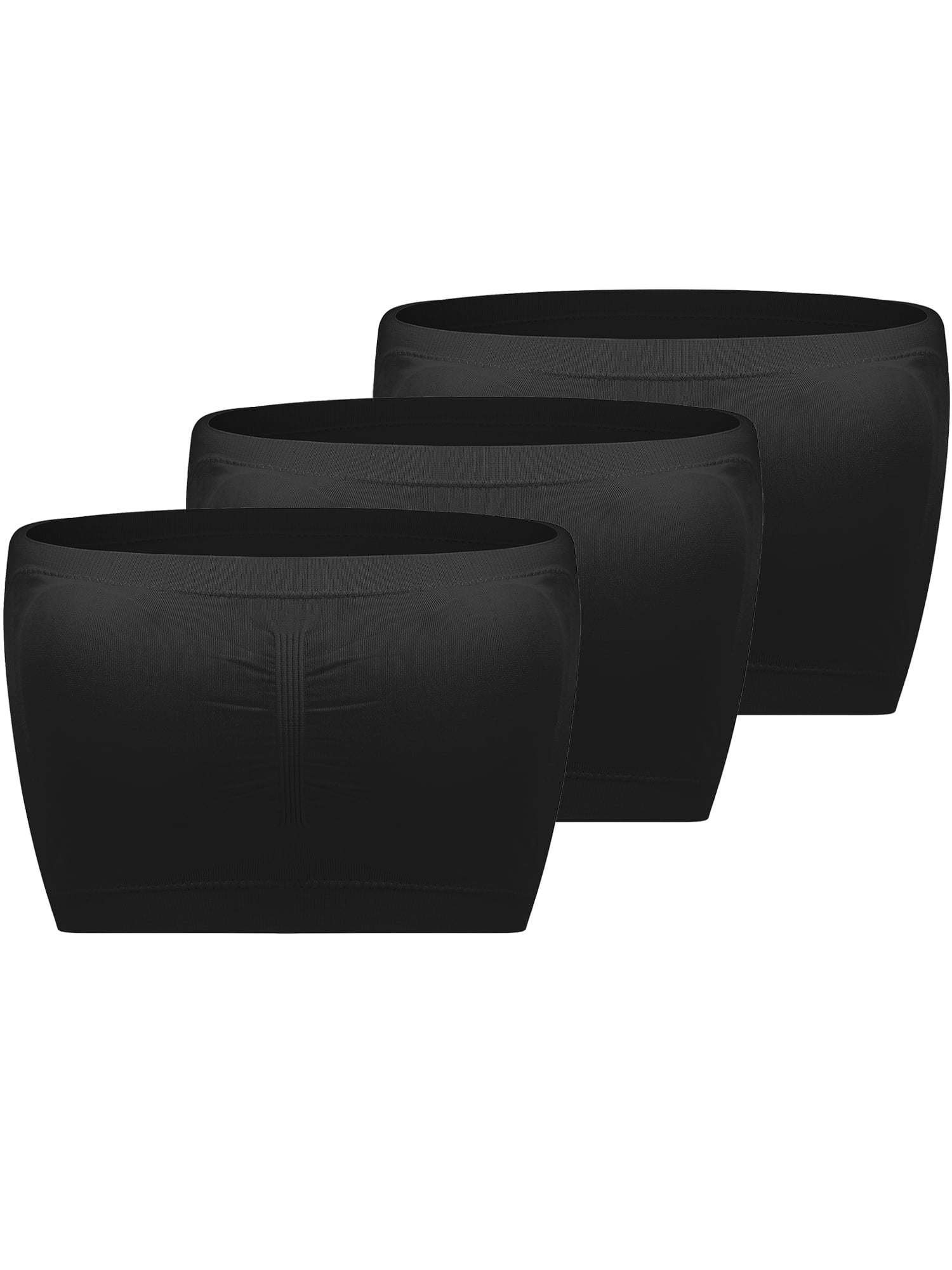 SHCKE 3 PACK Women's Wireless Bra Bandeau Bralette Tube Top Padded Bandeau Wrapped Chest Tube