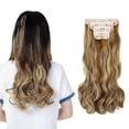 thumbnail image 1 of SHCKE 4 Pieces/set Clip In Hair Extensions 18 Inch Curly Hair Extensions Thickned Hair Extensions Synthetic Fiber Hair Extensions for Women Ginger Brown Mix Bleach Blonde, 1 of 5