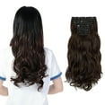 thumbnail image 1 of SHCKE 4 Pieces/set Clip In Hair Extensions 18 Inch Curly Hair Extensions Thickned Hair Extensions Synthetic Fiber Hair Extensions for Women Medium Brown, 1 of 5