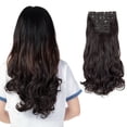 thumbnail image 1 of SHCKE 24 Inch Clip in Hair Extensions Dark Brown Curly Hair Extensions 280g 4Pcs Synthetic Fiber Hairpieces, 1 of 5