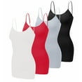 thumbnail image 1 of SHCKE 4-pack Tank Top for Women Sleeveless Shirts Cami Tanks Womens Camisole Tank Tops Adjustable Spaghetti Strap Tank Top Cotton Camisole Shapewear, 1 of 6