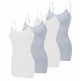 thumbnail image 1 of SHCKE 4-pack Women's Camisole Tank Top Women's Long Shapewear Camisole Spaghetti Straps Cami Tanks Basic Long Camisole Basic Cami Top, 1 of 7