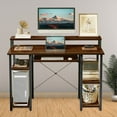thumbnail image 1 of SHCKE 46.4 inch Computer Desk, Gaming Desk Home Office Desk Writing Desk Study Work Writing Table with Monitor Stand Shelf, Computer Desk with Keyboard Tray, 1 of 8