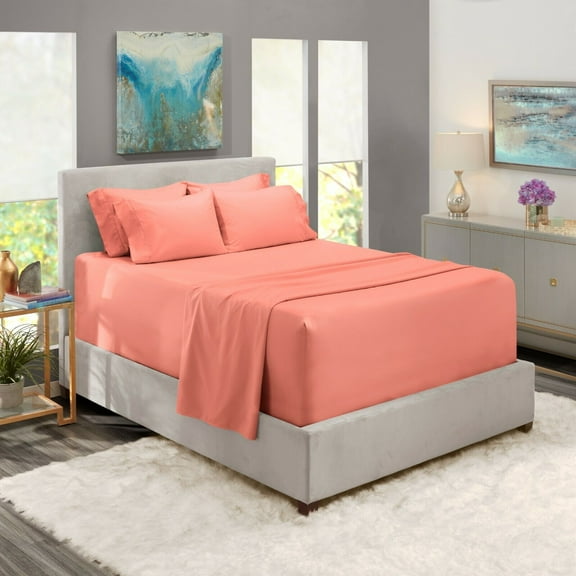 SHCKE Bed Sheet Set 4/6 Piece 16"- 24" Deep Extra Soft Microfiber Wrinkle Free Sheets Bed Sheet Set Microfiber Bedding Sheets & Pillowcases Easy Fit
