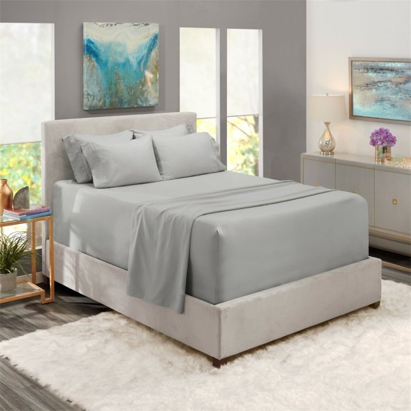 SHCKE Bed Sheet Set 4/6 Piece Soft Bedding Sheets & Pillowcases Collection Soft Bed Sheets Soft Microfiber Hotel Luxury Bed Sheets 16"- 24" Deep, Microfiber Bed Sheet Set