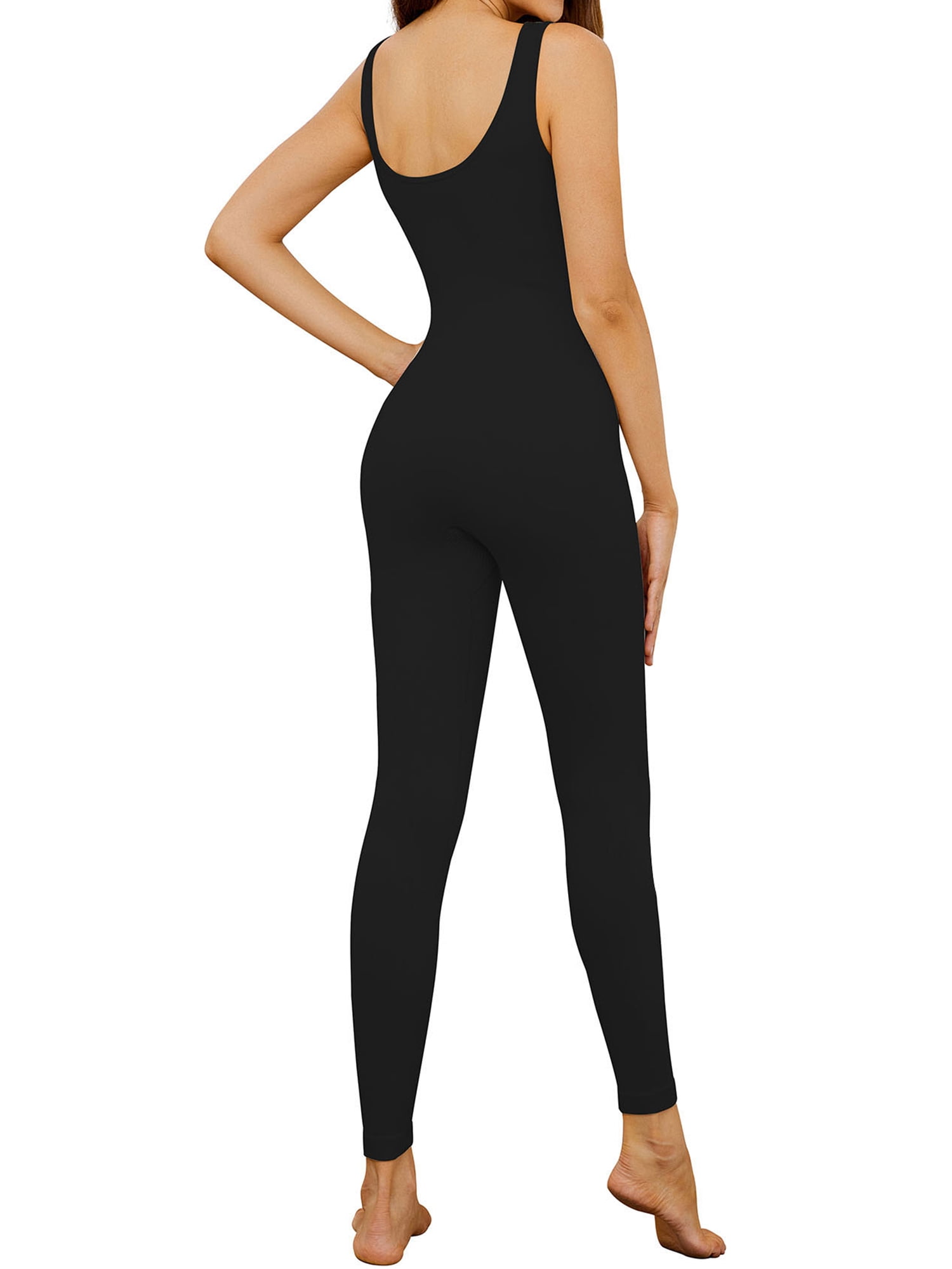 SHCKE Bodysuit One-piece Yoga Jumpsuit Women Long Pants Romper Butt ...
