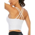 thumbnail image 1 of SHCKE Cross Back Sport Bras For Women Longline Workout Bras Strappy Back Wirefree Yoga Camisole Crop Top, 1 of 6