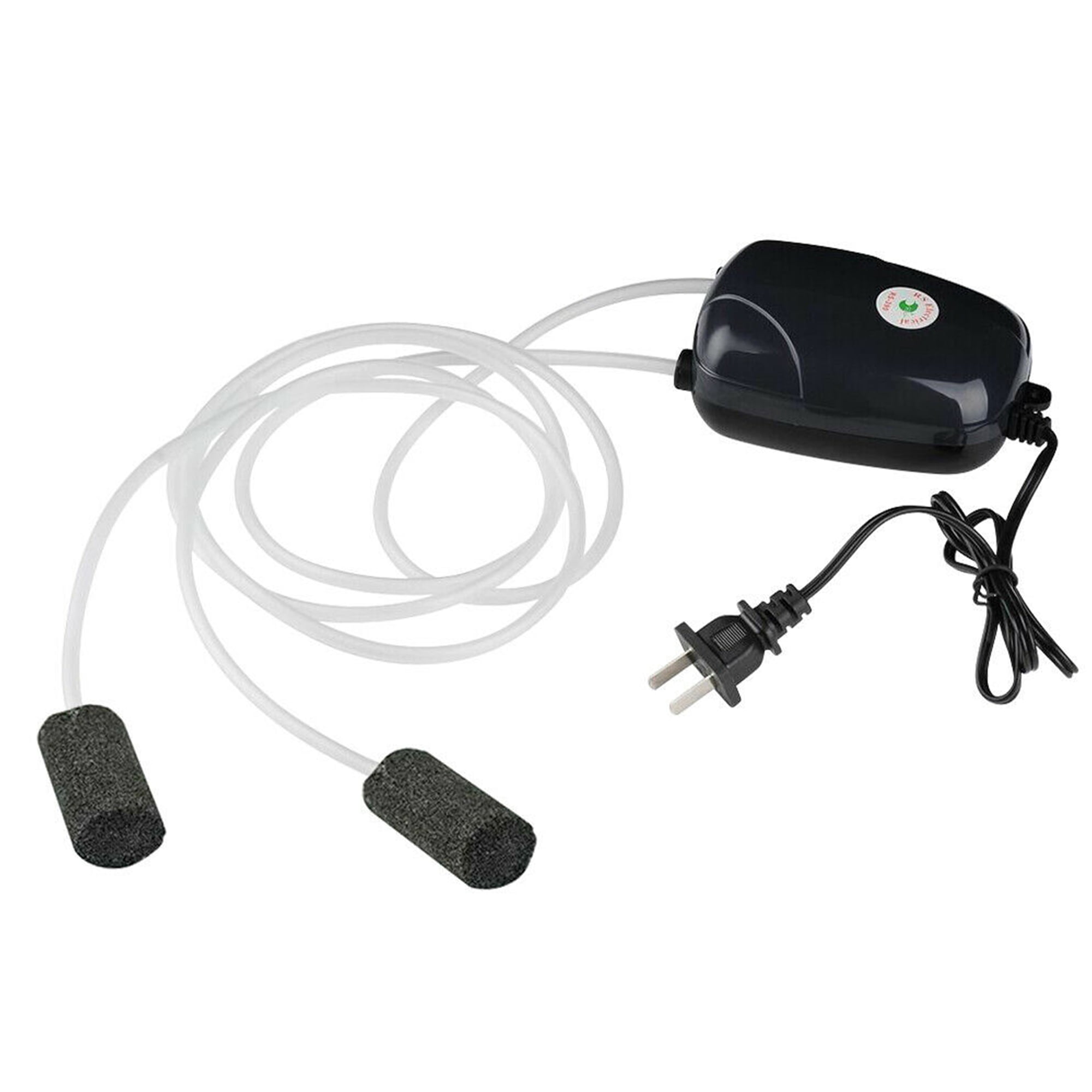 SHCKE Dual Outlet Aquarium Air Pump 5W Adjustable Fish Tank Air Pump 100GPH Aquarium Aerator with Air Stones Airline Tubing for 20-160 Gallon Tank