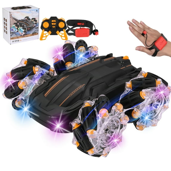 SHCKE Gesture Sensing Remote Control Car Hand Controlled RC Car 360° Rotating 2.4Ghz RC Monster Trucks Stunt Car, Sideways Drift, Double Sided Driving, LED Light
