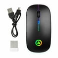 thumbnail image 1 of SHCKE LED Wireless Mouse Slim Silent Office Optical Mouse Rechargeable Wireless Mouse with 2.4G USB Receiver 3 Adjustable DPI Levels for Laptop Computer PC Notebook Desktop, 1 of 6