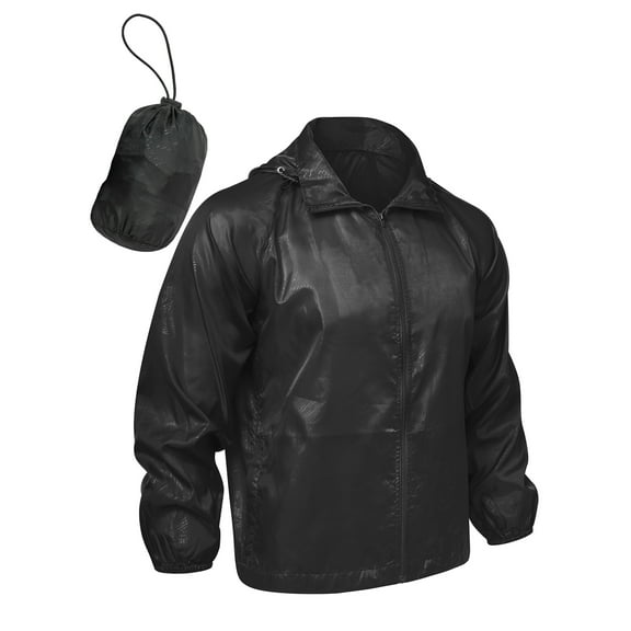 SHCKE Lightweight Windbreaker Jacket for Mens/Womens Windproof, Breathable Shell Jacket Casual Sportswear Hooded Zip Jacket Packable Hooded Windbreaker for Outdoor