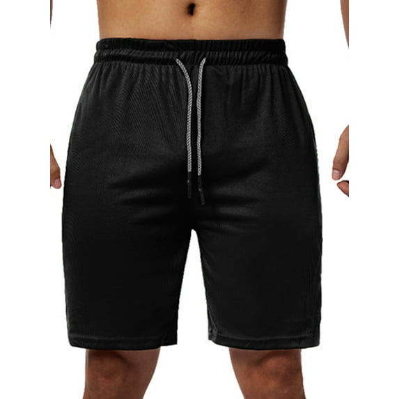 SHCKE Men 2 in 1 Running Workout Shorts Double Layer Athletic Shorts Sport Gym with Pockets