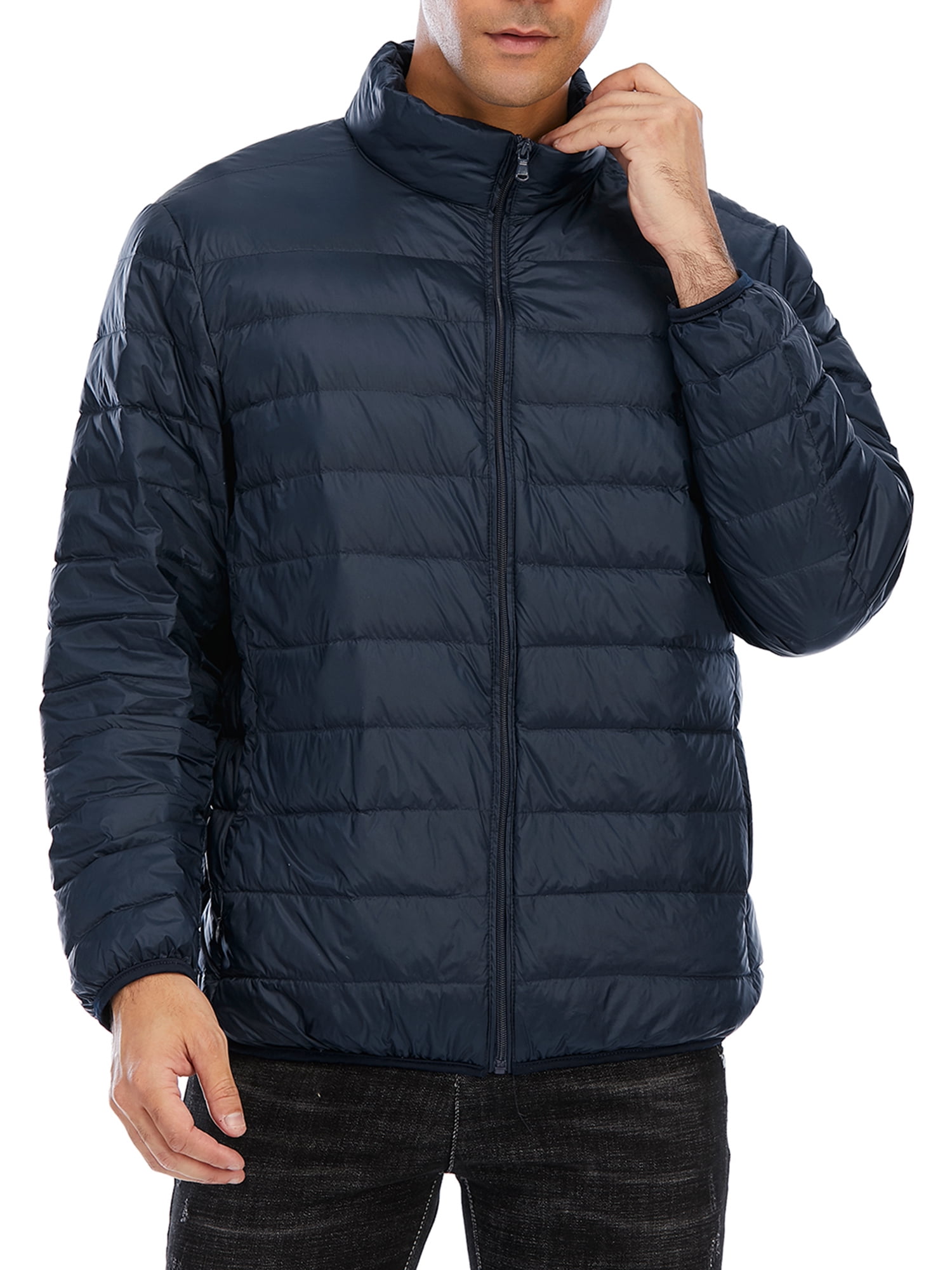 Versatile Slim Fit Brown Faux Leather Puffer Jacket for Men