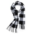 thumbnail image 1 of SHCKE Mens Scarf for Winter Knit Plaid Striped Scarves Soft Warm Scarf with Tassel Edge, 1 of 5