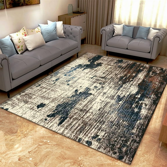 SHCKE Modern Area Rugs Abstract Pattern Indoor Carpet Bedroom Carpet Non-slip Sofa Coffee Table Carpet Stain Resistant Easy Cleaning 15.7" x 23.6"