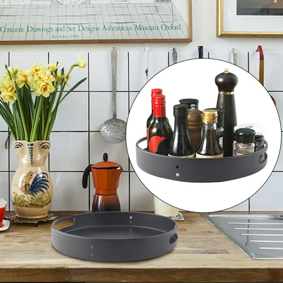 SHCKE Organizer Round Turntable Spice Rack, Seasoning Storage Rack Cabinet Organizer, 360° Rotating Spice Jars Organizer & Holder for Kitchen, Bathroom, Living Room