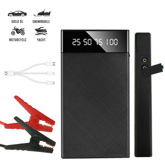 SHCKE Portable Car Jump Starter Power Bank 400A Peak Car Jump Starter 12V Auto Battery Booster Portable Power Pack with LED Display and Jumper Cables