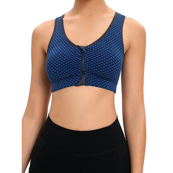SHCKE Post-Surgery Front Closure Sports Bra Medium Impact Racerback Bras Gym Yoga Workout Bras