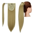 thumbnail image 1 of SHCKE Straight Hair Ponytail Extension 20"/28" Long Wrap Around Ponytail Drawstring Ponytail Clip in Synthetic Ponytail Extension for Women - Ash Blonde, 1 of 6