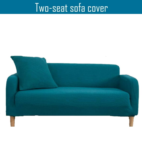 SHCKE Stretch Sofa Cover Polyester Furniture Protector Washable Sectional Couch Covers (Light Grey/Dark green)