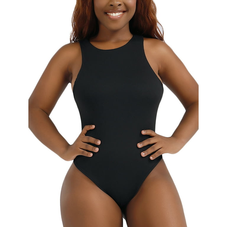 SHCKE Women Body Shaper Waist Trainer Bodysuit Soft Tank Tops Racerback  Bodysuit Seamless Slim Fit Underwear Bodysuits Body Shaper 