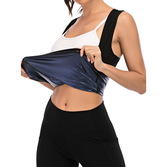 SHCKE Women Compression Shirts Slimming Body Shaper Vest Workout Tank Top Sauna Sweat Body Shaper Workout Shirt