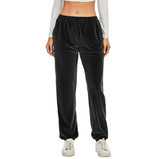 SHCKE Women Velour Sweatpants Jogger Pants Warm Velour Track Pants