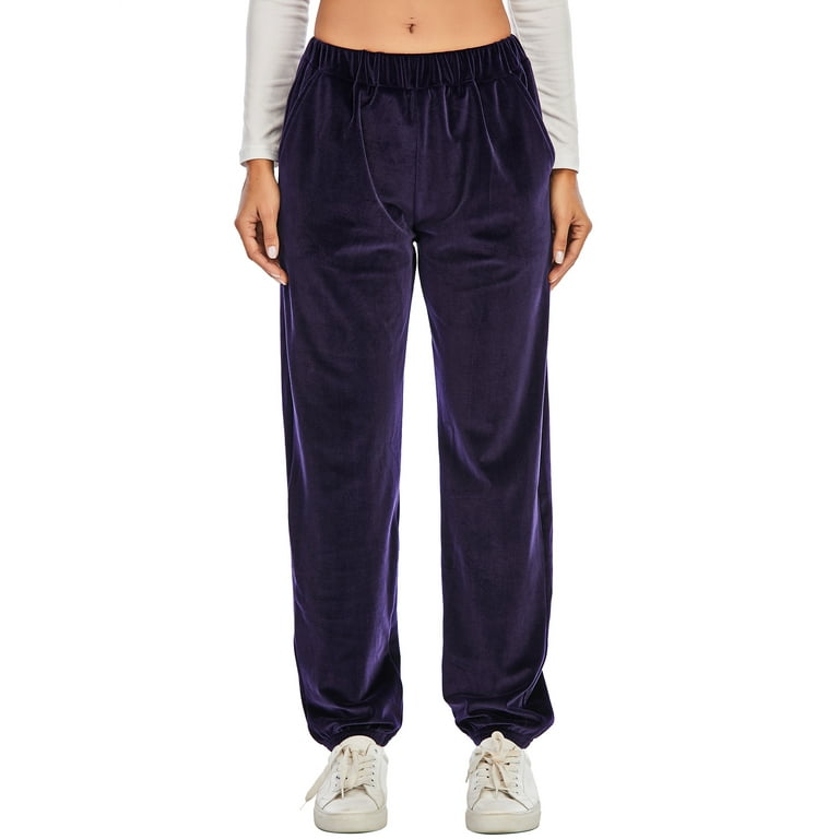 SHCKE Women Velour Sweatpants Jogger Pants Warm Velour Track Pants Women s Jogger Pant Women s Velvet Pants with pockets Comfort Fit Velvet Pants Running Workout Pants Walmart